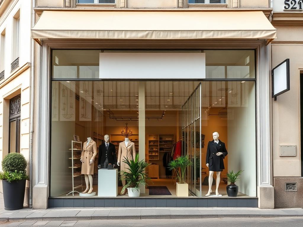 Vitrine de boutique nettoyée par Neora dans le Loiret